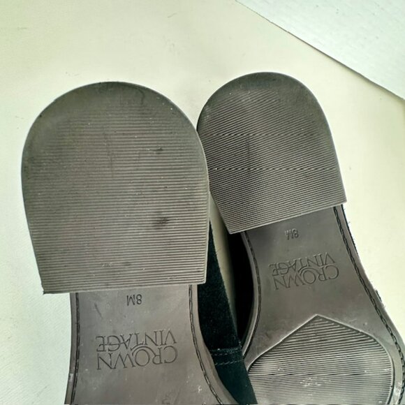 Crown Vintage Samali Loafer Black Leather Suede Women's Shoes Size 8 Medium - Picture 5 of 7